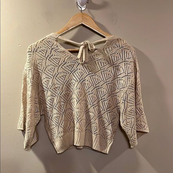 Hippie Rose Cream V-Neck Sweater - Picture 9 of 12